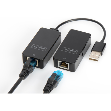 DIGITUS USB 2.0 Extender-Set, PoE geeignet, schwarz