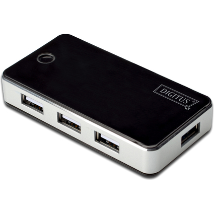 DIGITUS USB 2.0 Hub, 7-Port, schwarz, inkl. Netzteil