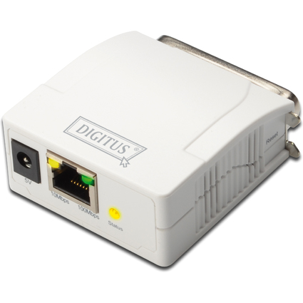 DIGITUS Fast Ethernet Printserver, parallel, wei