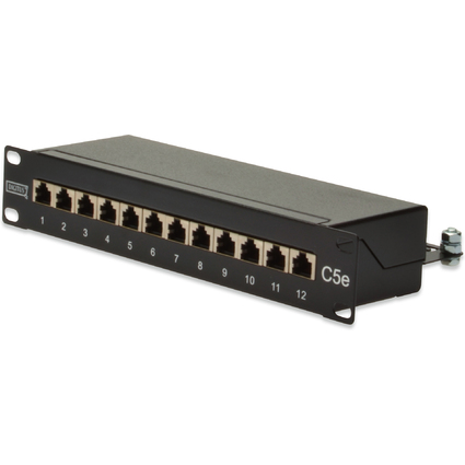 DIGITUS 10" Patch Panel Kat.5e, Klasse D, 12 x RJ45, 1 HE