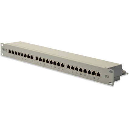 DIGITUS 19" Patch Panel Kat.5e, Klasse D, 24 x RJ45, 1 HE