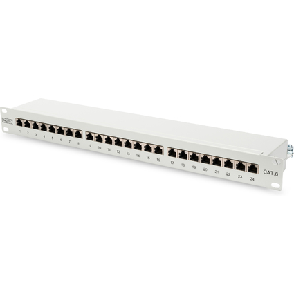 DIGITUS 19" Patch Panel Kat.6, Klasse E, 24 x RJ45, 1 HE