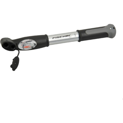 FISCHER Mini-Fahrrad-Luftpumpe, Aluminium, für alle Ventile