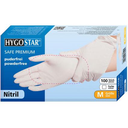 HYGOSTAR Nitril-Handschuh SAFE PREMIUM, S, wei