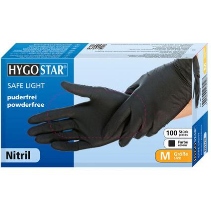 HYGOSTAR Nitril-Handschuh "DARK", S, schwarz, puderfrei