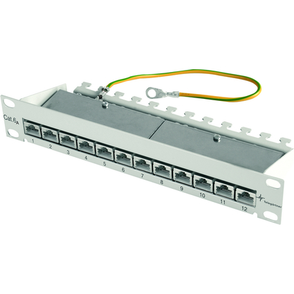 Telegärtner 10" Patch Panel, Kat.6A(tief) 1 HE, 12 x RJ45