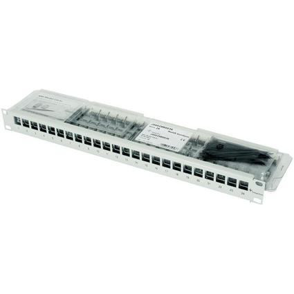 Telegärtner 19" Modulträger mit 24 x AMJ-Modulen Kat.6A tief