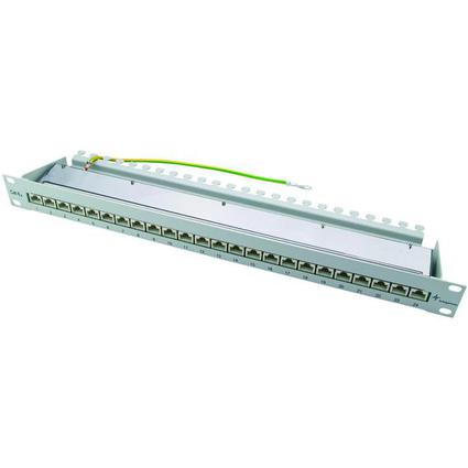 Telegärtner 19" Patch Panel, Kat.6A (tief), 24xRJ45, schwarz