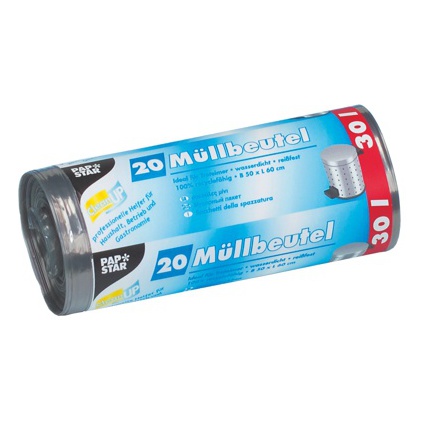 STARPAK Mülleimerbeutel LDPE, 30 Liter, grau