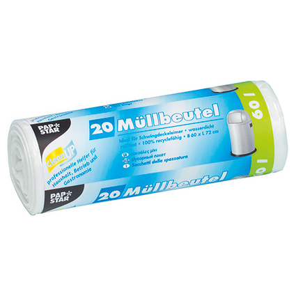 STARPAK Mülleimerbeutel LDPE, 60 Liter, weiß