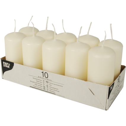 STARPAK Stumpenkerze, Durchmesser: 40 mm, creme