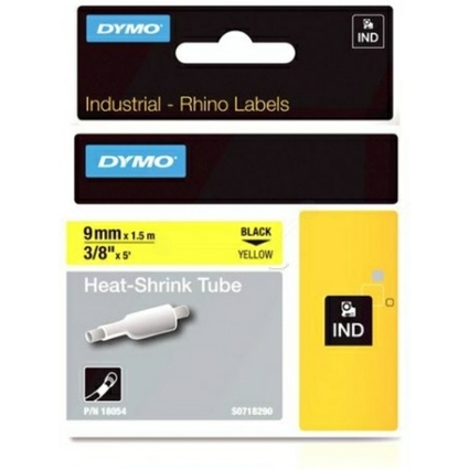 DYMO RHINO Heischrumpfschlauch schwarz/gelb, 9 mm x 1,5 m