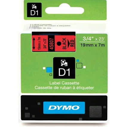 DYMO D1 Schriftbandkassette schwarz/rot, 19 mm x 7 m