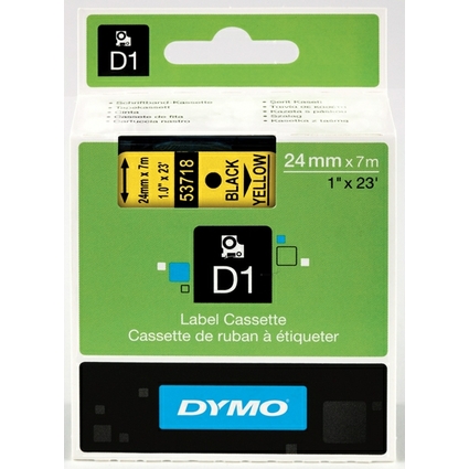 DYMO D1 Schriftbandkassette schwarz/gelb, 24 mm x 7 m