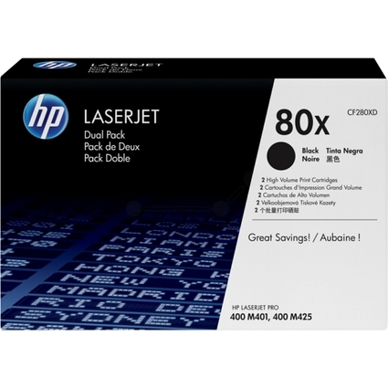 hp Toner 80X fr hp LaserJet Pro 400, schwarz, HC, DP