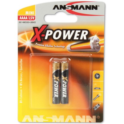 ANSMANN Alkaline Batterie "X-POWER" AAAA, 2er Blister