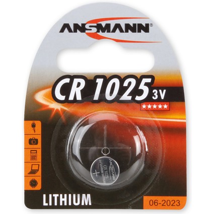 ANSMANN Lithium Knopfzelle CR1025, 3 Volt, 1er Blister