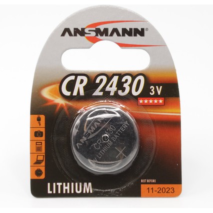 ANSMANN Lithium Knopfzelle "CR2430", 3,0 Volt, 1er-Blister
