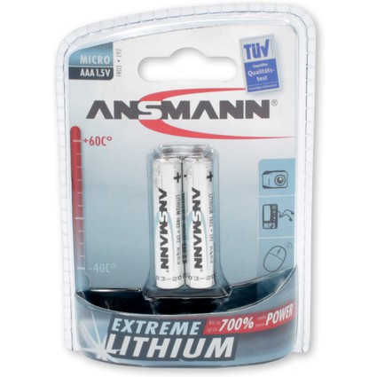 ANSMANN EXTREME LITHIUM Micro AAA (FR03), 1,5V, 2er-Blister