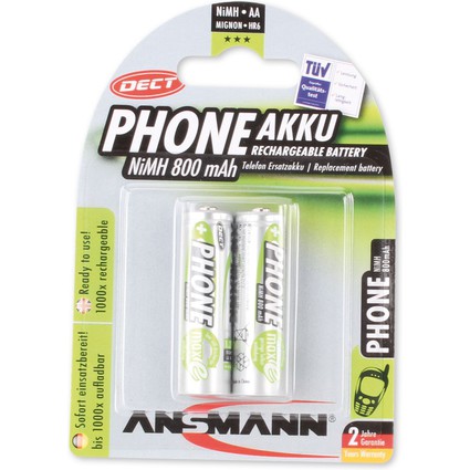 ANSMANN NiMH Akku SPECIAL, Mignon AA, 800 mAh, 2er Blister