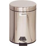 Rubbermaid Tret-Abfalleimer, rund, 5,6 Liter, silber