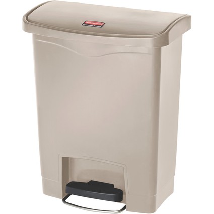 Rubbermaid Tret-Abfalleimer Slim Jim, 30 Liter, beige