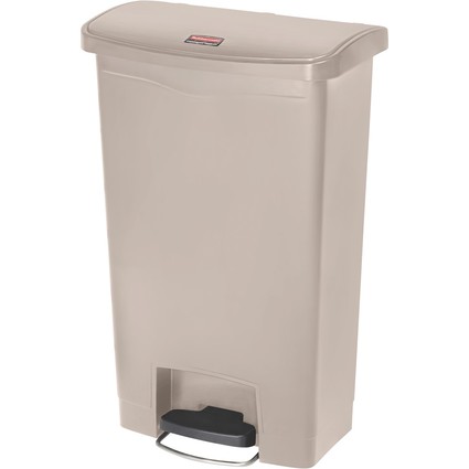 Rubbermaid Tret-Abfalleimer Slim Jim, 50 Liter, beige