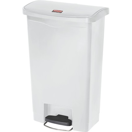 Rubbermaid Tret-Abfalleimer Slim Jim, 50 Liter, wei