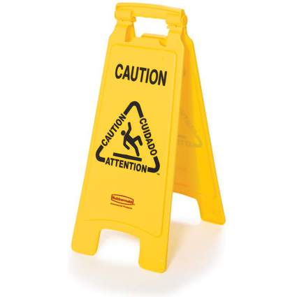 Rubbermaid Warnschild "Caution", mit Symbol, mehrsprachig