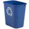 Rubbermaid Papierkorb, 26,6 Liter, rechteckig, PE, blau