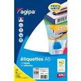 agipa Universal-Etiketten, 6 x 33,5 mm, weiß