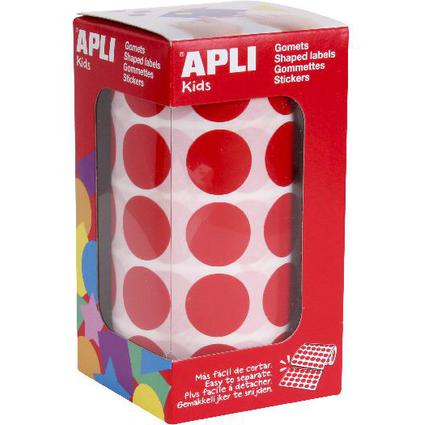 APLI Kids Sticker Creative "Rund", auf Rolle, rot