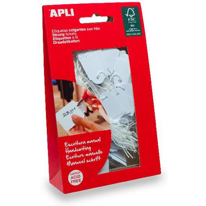 APLI Warenanhnger - Kleinpackung, Mae: 28 x 43 mm, wei