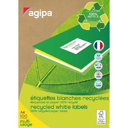 agipa Recycling Vielzweck-Etiketten, 210 x 148,5 mm, wei