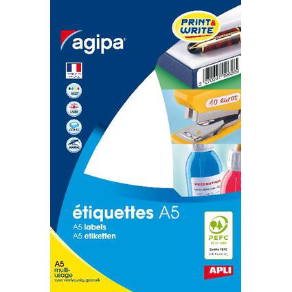 agipa Universal-Etiketten, Durchmesser: 15 mm, rund , wei