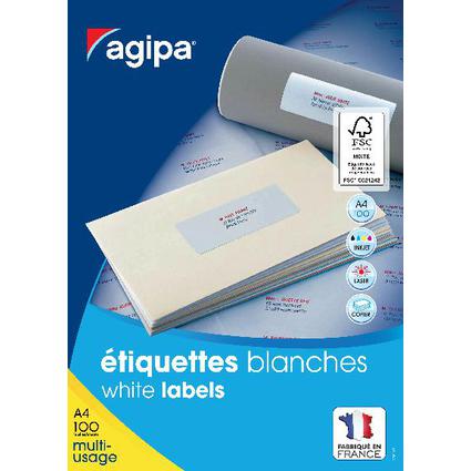 agipa Universal-Etiketten, 105 x 42 mm, weiß, rechteckig