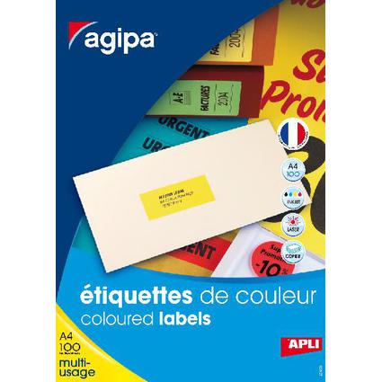 APLI Adress-Etiketten, 105 x 37 mm, gelb