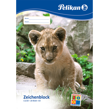 Pelikan Zeichenblock C3/20, DIN A3, 100 g/qm, 20 Blatt