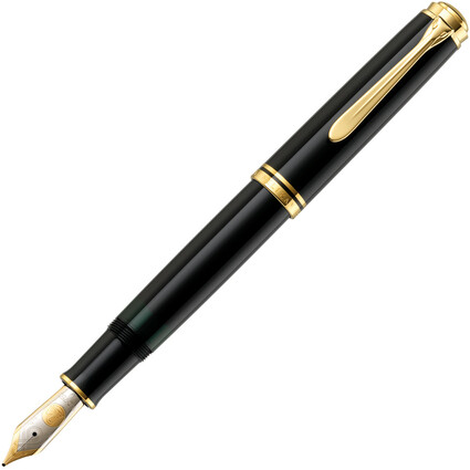 Pelikan Füllhalter "Souverän 1000", schwarz/gold, B