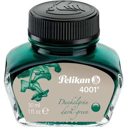 Pelikan Tinte 4001 im Glas, dunkelgrün, Inhalt: 30 ml