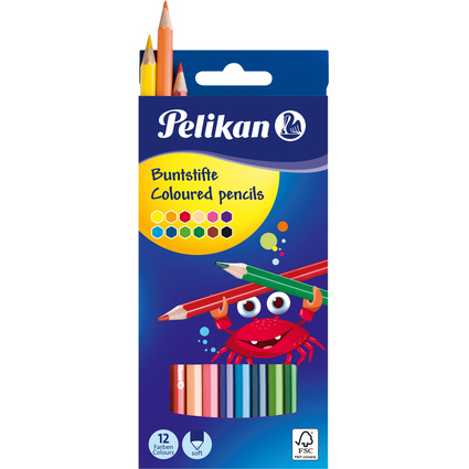 Pelikan Buntstifte Standard, sechseckig, 12er Kartonetui