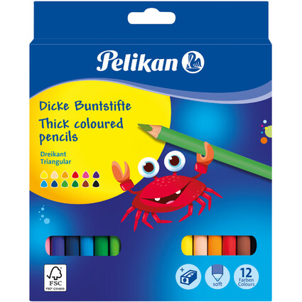 Pelikan Dreikant-Buntstifte Jumbo, 12er Kartonetui