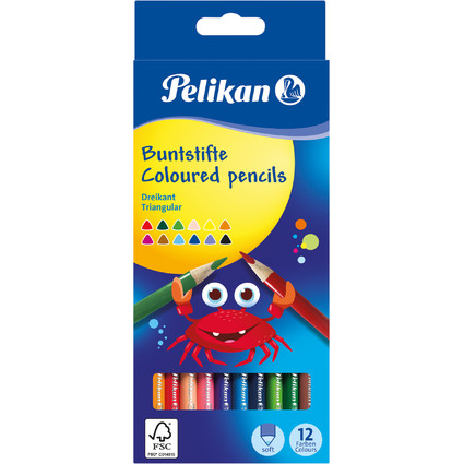 Pelikan Dreikant-Buntstifte dnn, 12er Kartonetui