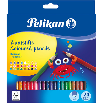 Pelikan Dreikant-Buntstifte dünn, 24er Kartonetui