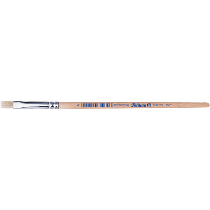 Pelikan Borstenpinsel 613 F, Gr. 4, unlackierter Holzstiel