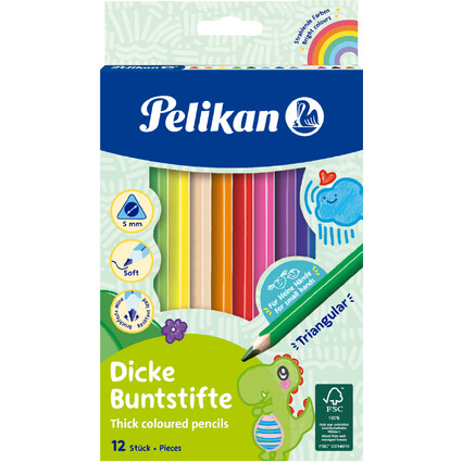 Pelikan Dreikant-Buntstifte dick, 12er Kartonetui