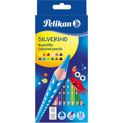 Pelikan Dreikant-Buntstifte SILVERINO dünn, 12er Kartonetui