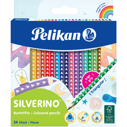Pelikan Dreikant-Buntstifte SILVERINO dünn, 24er Kartonetui