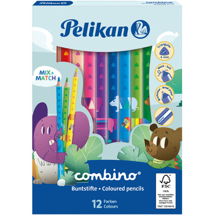 Pelikan Dreikant-Buntstifte combino, 12er Kartonetui