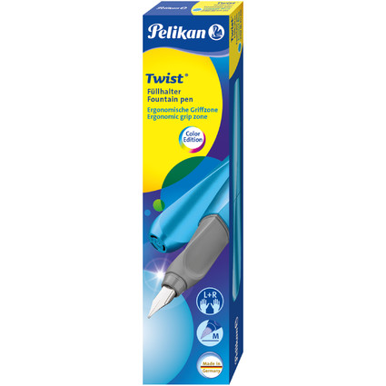 Pelikan Twist Füllhalter Frosted Blue, blau-metallic